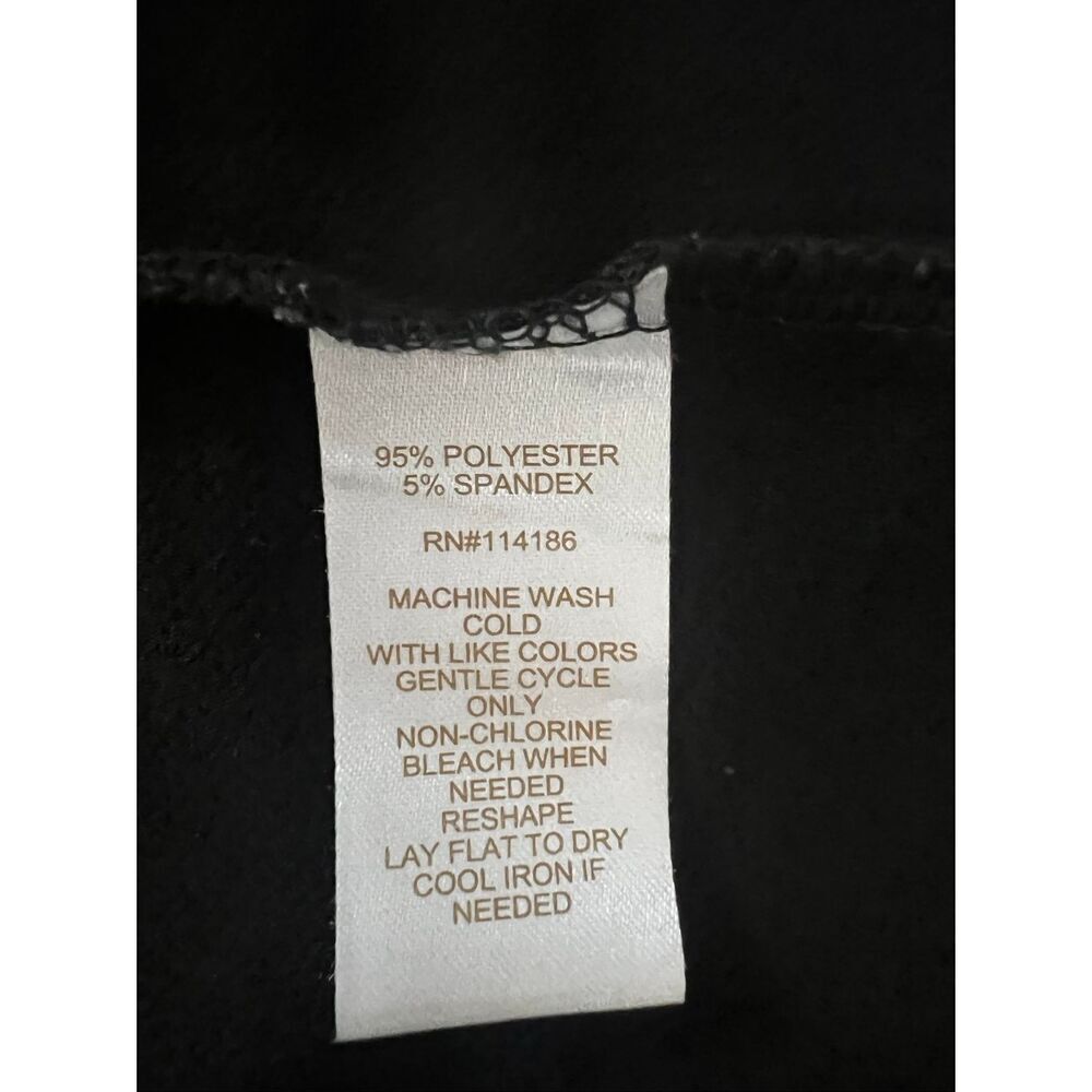 Women Stretchy Black Rhinestone Blouse Plus Size 2X Cut Out Pullover Mock Neck - Picture 9 of 10